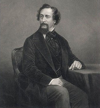 Charles Dickens, from a photo taken by John J.E.Mayall, engraved by D.J.Pound