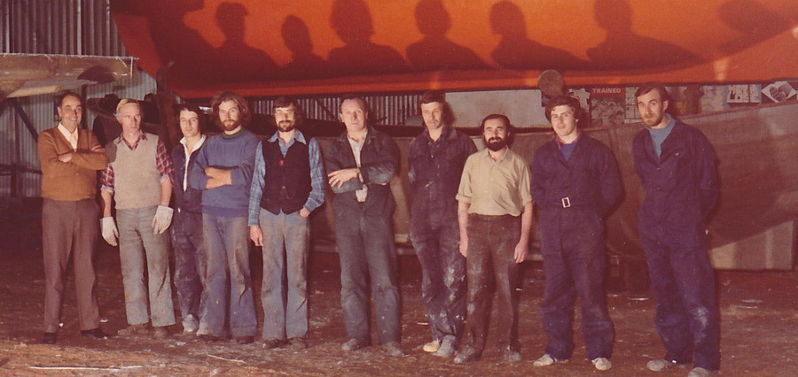 Glass shop lads, circa 1978 ish. Courtesy of Dick Keevil, who is third from the left