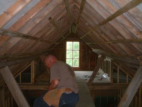 Ben at work, the Granary taking shape