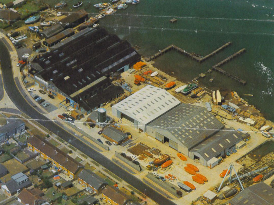 Aerial view of Watercraft circa 1970's