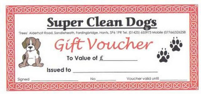Gift voucher for super clean dogs