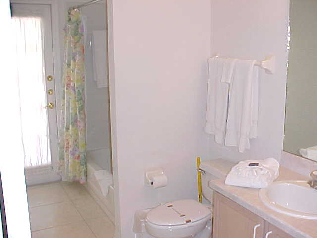 2ND BATHROOM   W/DOUBLE SINKS (ALLOWS ENTRANCE TO POOL/PATIO AREA)