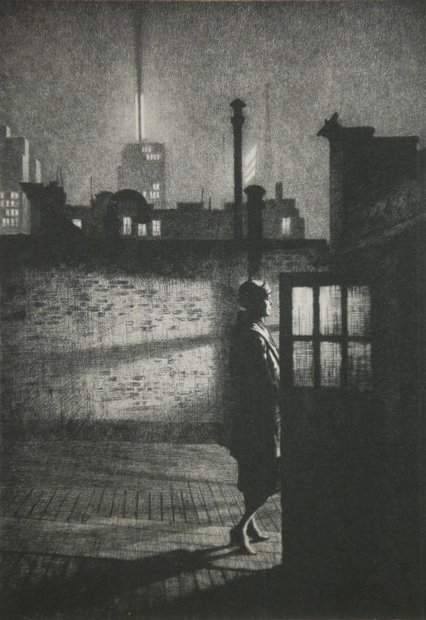 "Little Penthouse" - drypoint limited to 84 copies only by MARTIN LEWIS, 1931