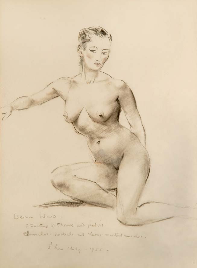 "Gay, as I imagine her to be" - original pencil sketch by VERNON WARD, 1955. SOLD.