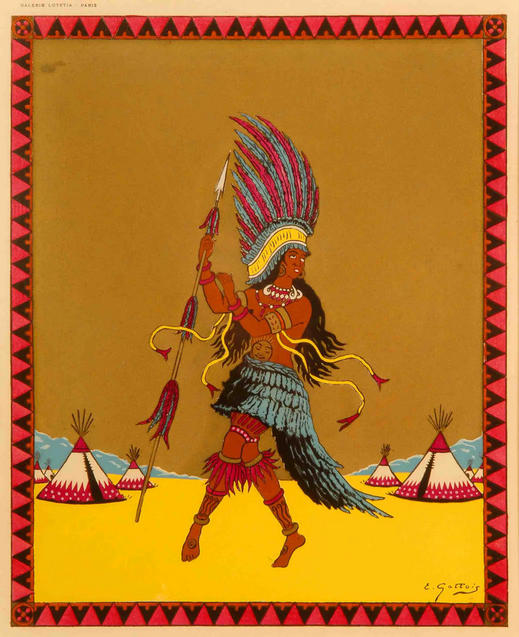 "Dancing Around The World - America", an original hand-stencilled "pochoir" plate by E. Gallois, c. 1935,mounted. PRICE: 