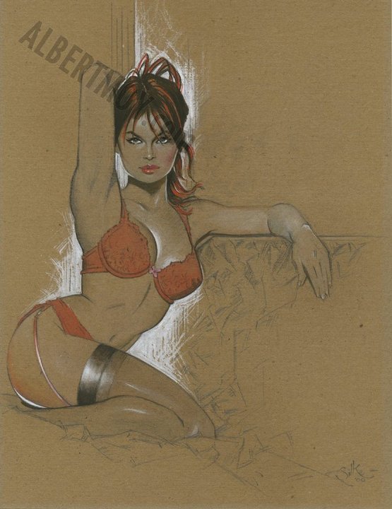 "REDHEAD PERFECTION" - An Original Pencil and Colour Drawing by JIM SILKE
