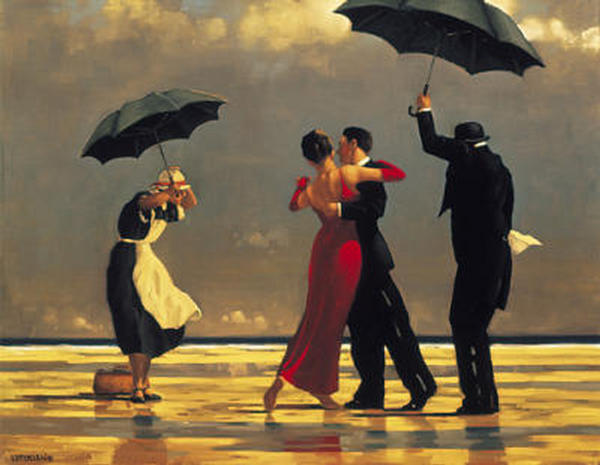 "THE SINGING BUTLER" - An Original Acrylic after "JACK VETTRIANO"