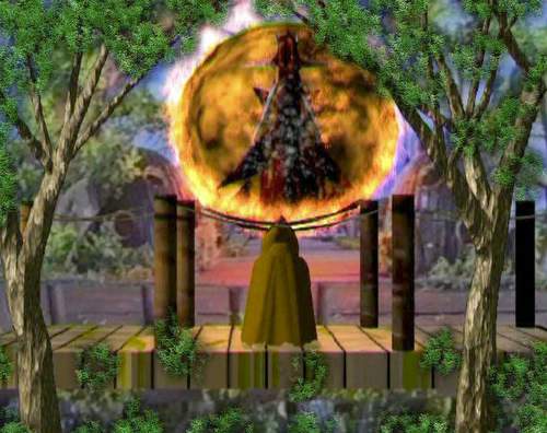 The Small One Standing On One Of Tree Cities Walkways Looking At Lord Akrafas Hovering  Ball Of Fire