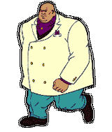 smartly dressed big man strooling along