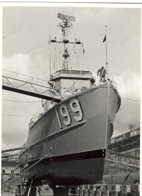 USS PHOEBE IN DRY DOCK