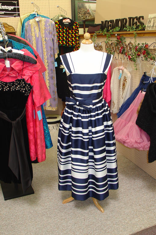 Navy/White Stripe Gown