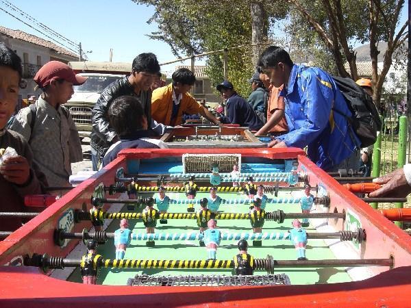 Table football Tarabuco market Bolivia