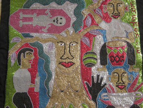 Haitian Vodou Flag of Guede in Ceremoni by Gouin