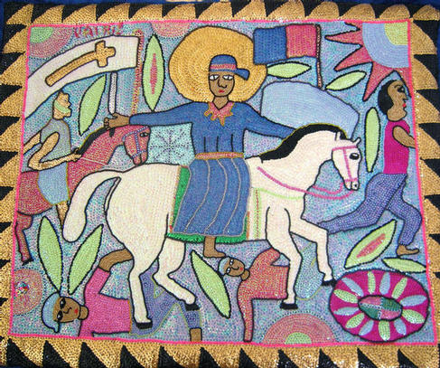 Haitian Vodou flag of St. Jacques by George Valris and wife