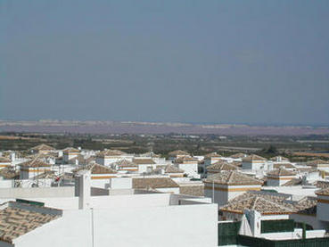 View across to salt lakes from the Solarium