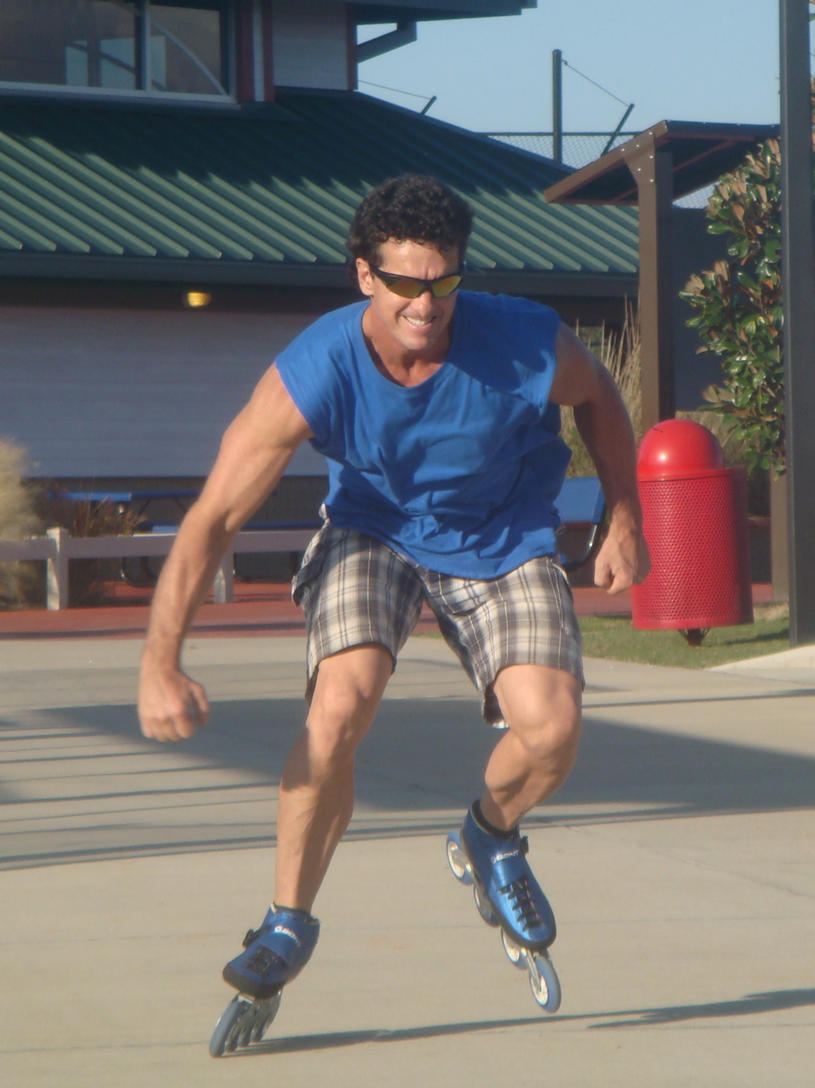 Tim out enjoying himself from the benefits of Body Balancing trying to keep up with his son Nathan
