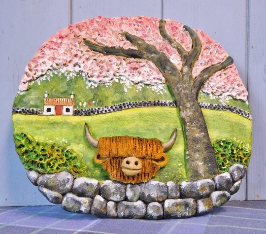 Highland Cow in Spring