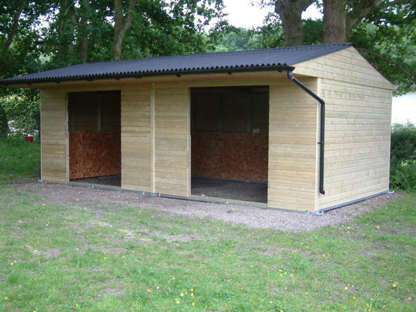 12' x 24' shelter on full skid with guttering
