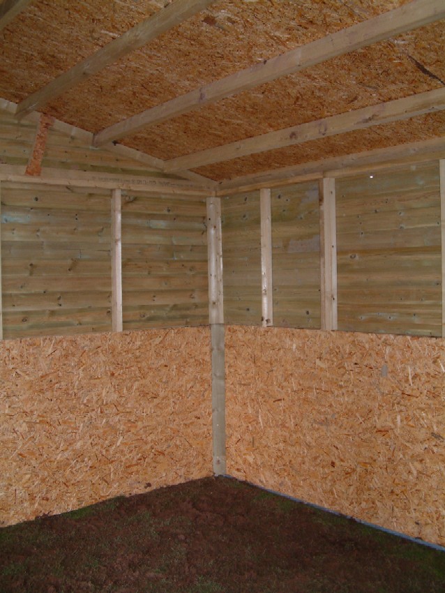The inside finish of an external stable