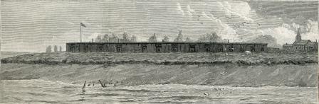 An etching of Coalhouse Fort taken from The Illustrated London News, June 2nd 1888