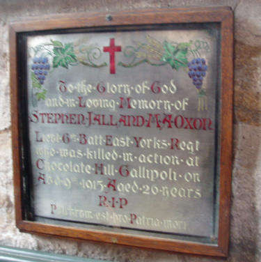 Stephen Jalland memorial, All Saints, Pavement