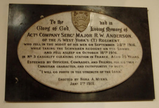 R W Anderson memorial