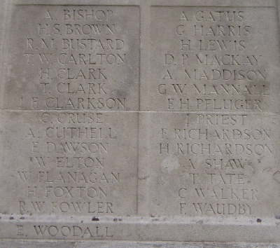 Dringhouses War Memorial Names