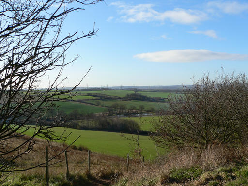 Wickersley, Rotherham, South Yorkshire. View across fields towards Sheffield.