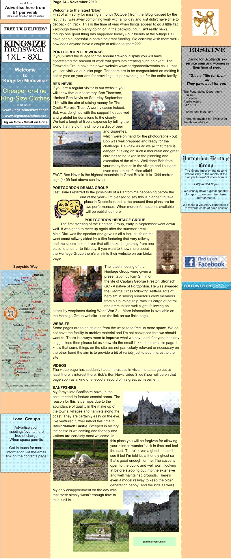 Welcome to the November edition of the 'Blog'