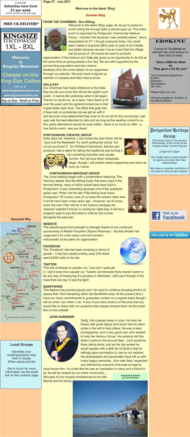 Welcome to the July 2011 edition of the 'Blog'