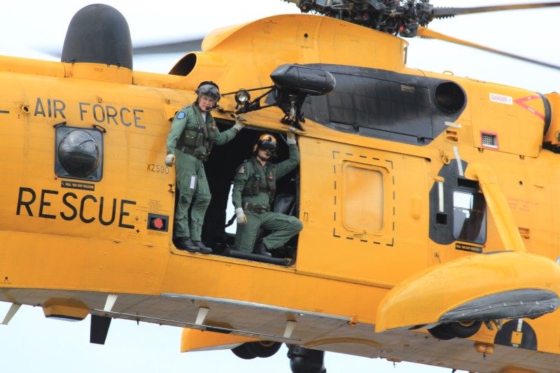 On their way back from a rescue mission - Good of them to pay us a visit - (copyright Angela Shearman)