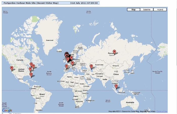 Latest visitor map 31st July 2011