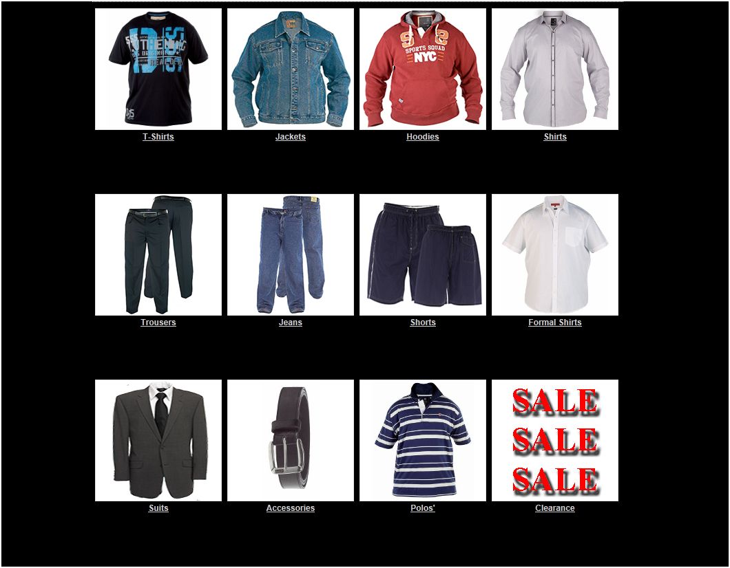 Just click to enter our store and a world of choice for the bigger man