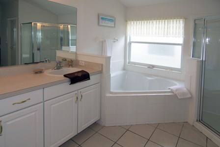 1st Master Bath with corner tub and separate shower