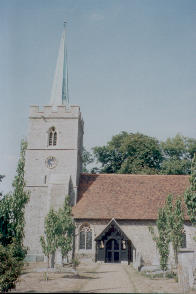 The parish church of Widford, Hertfordshire, England.