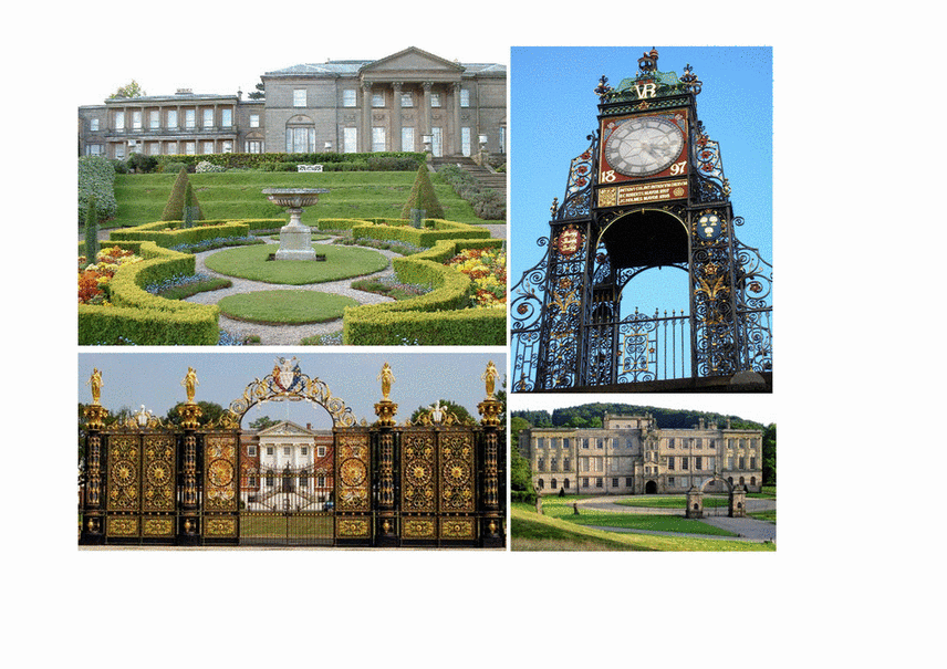 Tatton Park, Eastgate Clock Chester, Lyme park, Warrington Town Hall
