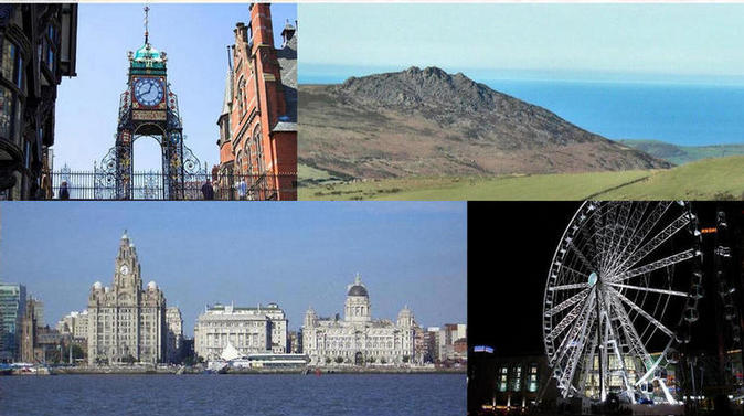 Chester, North Wales coast, Liverpool waterfront and Manchester Wheel