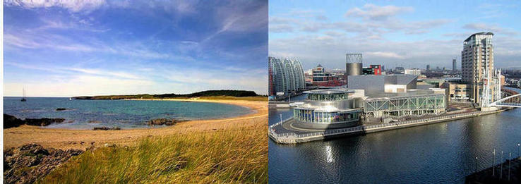 North Wales beach and Salford Keys