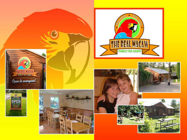 Photographs of the outside of the Real Macaw.