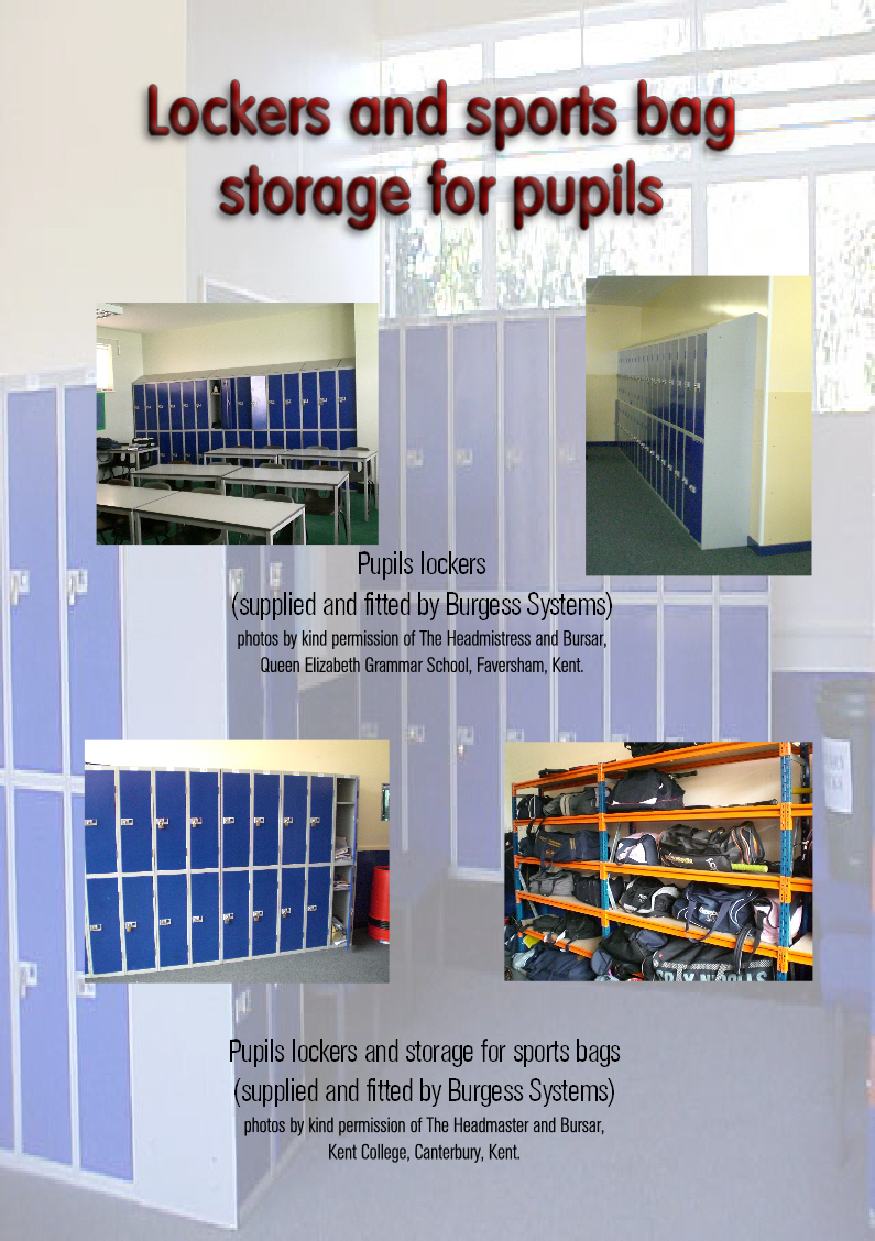 metal lockers and racking for sports bags