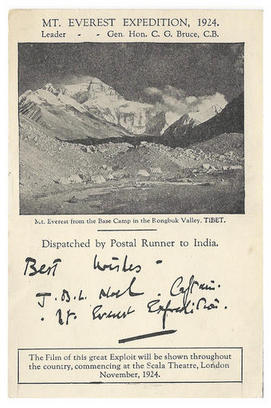 The illustration is from a photograph of the 1922 Base Camp