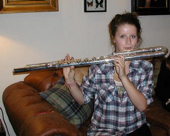 Maisie and our new bass flute!
