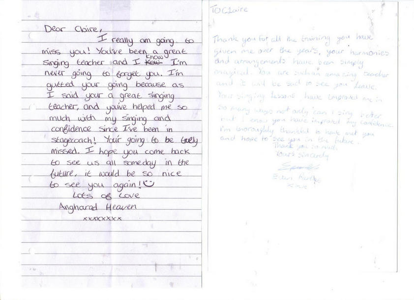 Leaving notes from Evan and Angharad (stage 3)