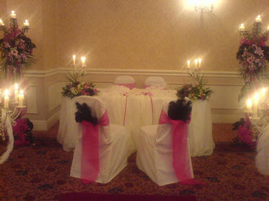 Bride and grooms chairs